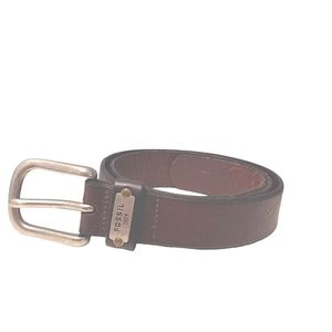Fossil 1954 vintage mens leather distress brown buckle belt size 36.5 width 1.5